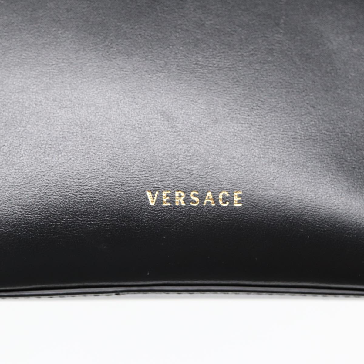 Versace, Black, Leather, handbag