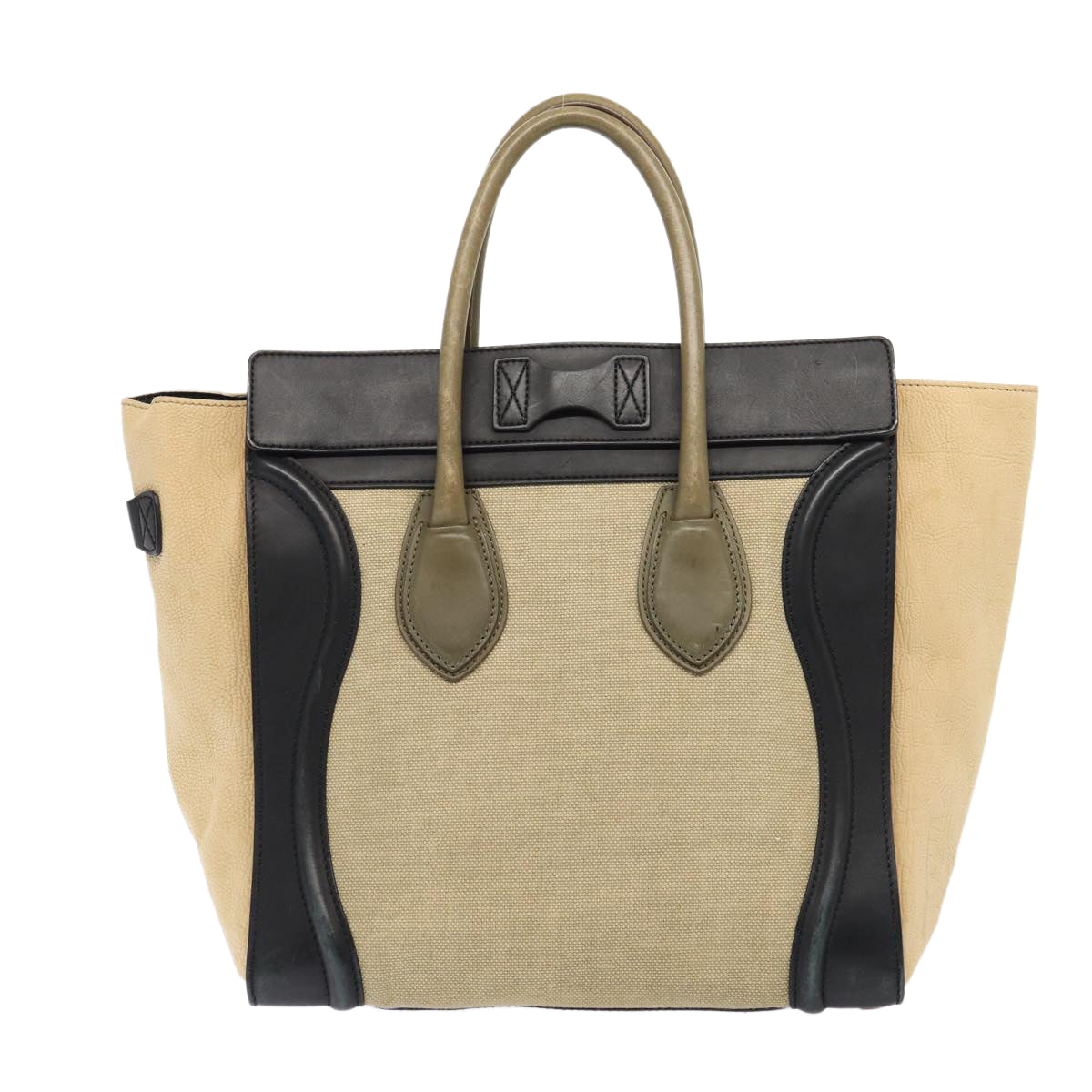 Céline Luggage, Beige, Canvas, handbag