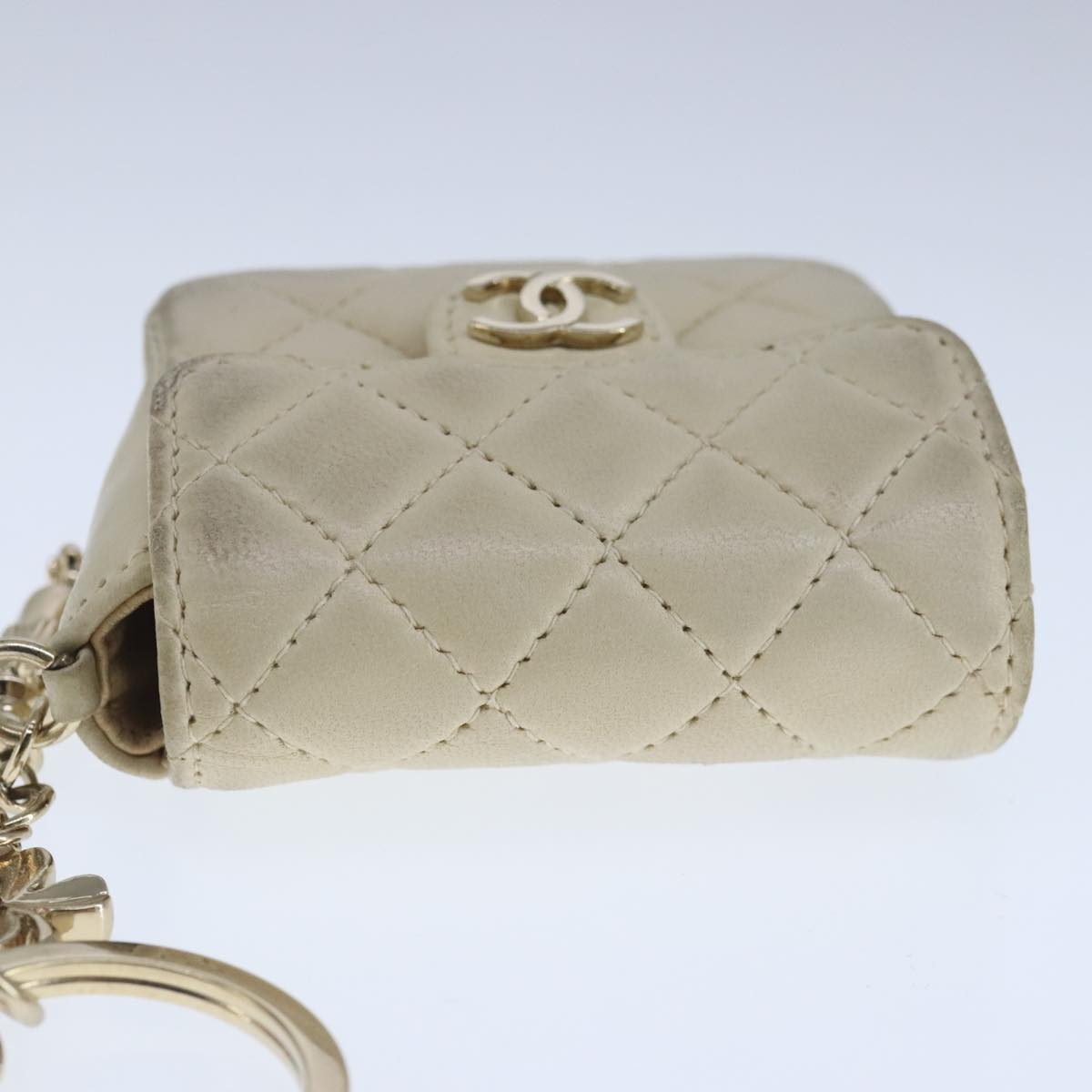 Chanel Coco Mark, Beige, Leather, wallet