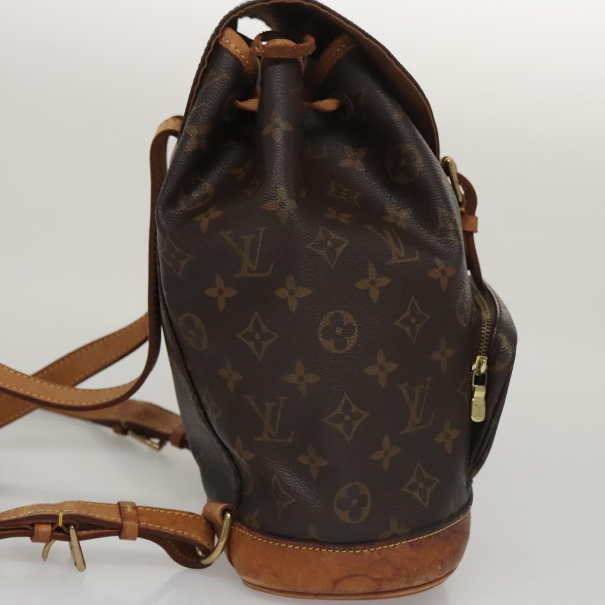 Louis Vuitton Montsouris MM, Brown, Canvas, backpack