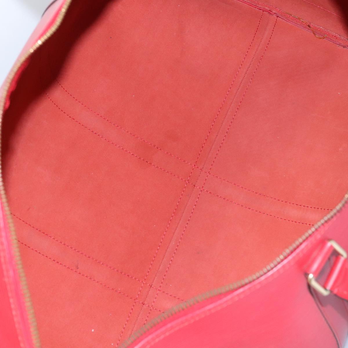 Louis Vuitton Keepall 55, Red, Leather, travel