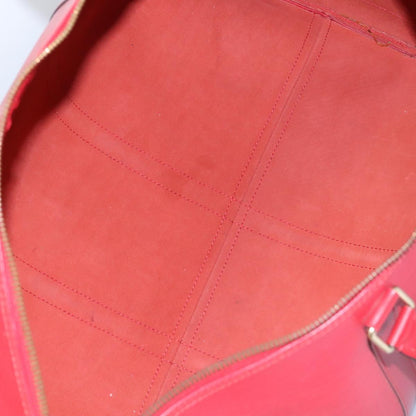 Louis Vuitton Keepall 55, Red, Leather, travel