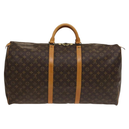 Louis Vuitton Keepall 60, Brown, Canvas, travel