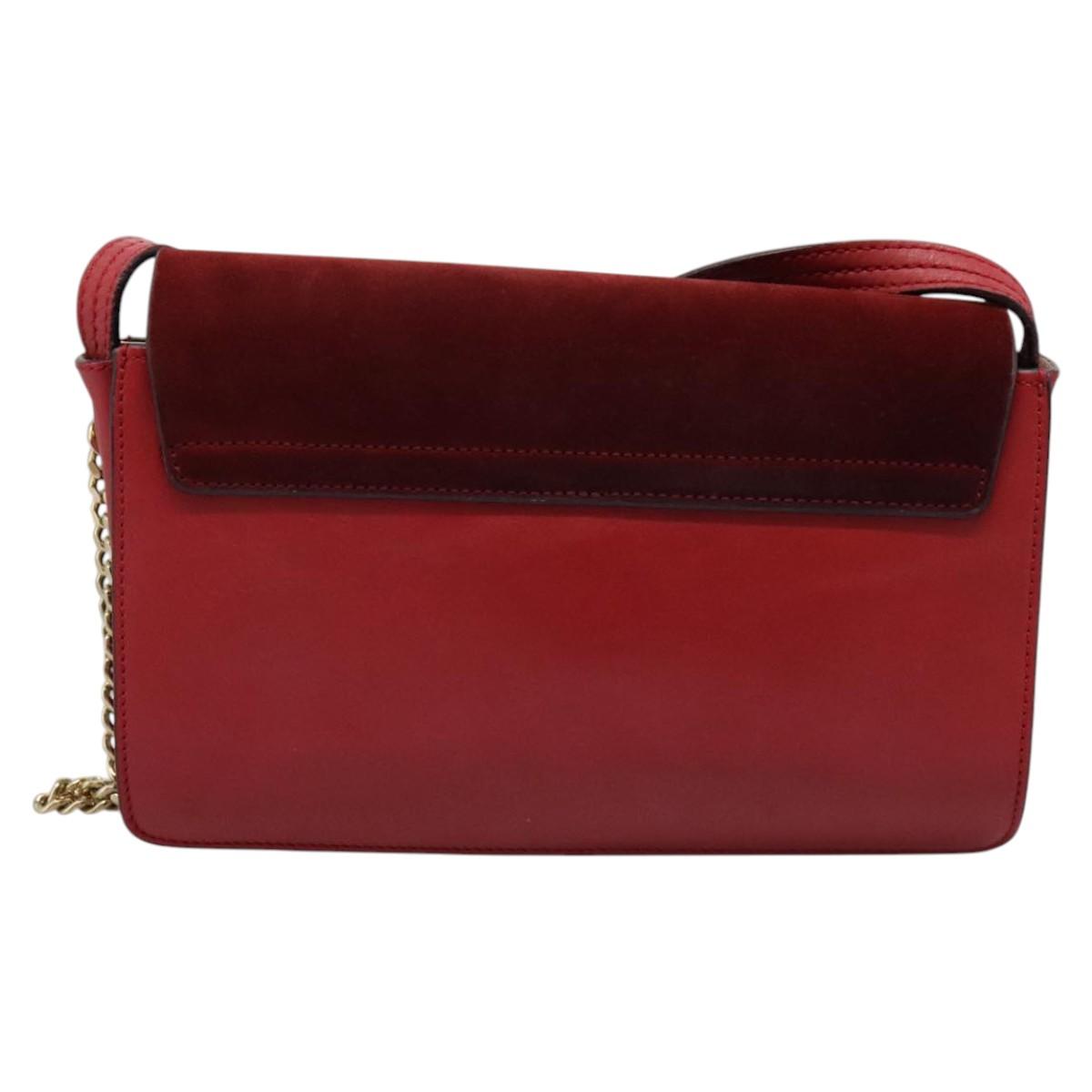 Chloe Faye Crossbody Leather and Suede, RED, SUEDE, Crossbody bag