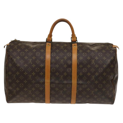 Louis Vuitton Keepall 55, Brown, Canvas, travel
