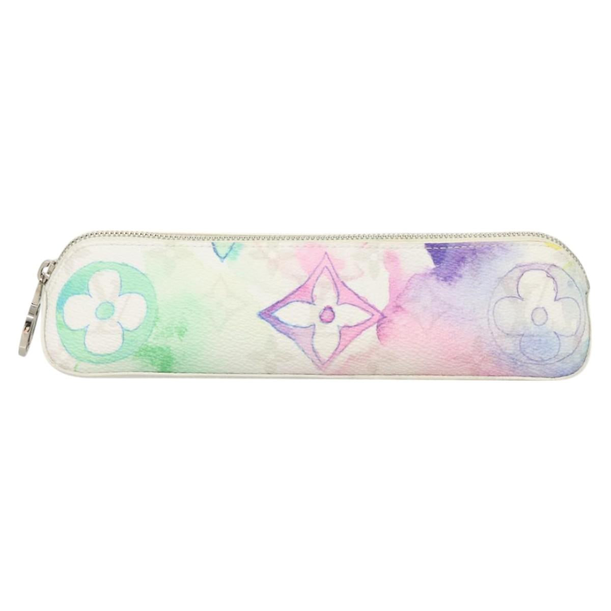 Louis Vuitton Trousse Elizabeth, White, Canvas, wallet
