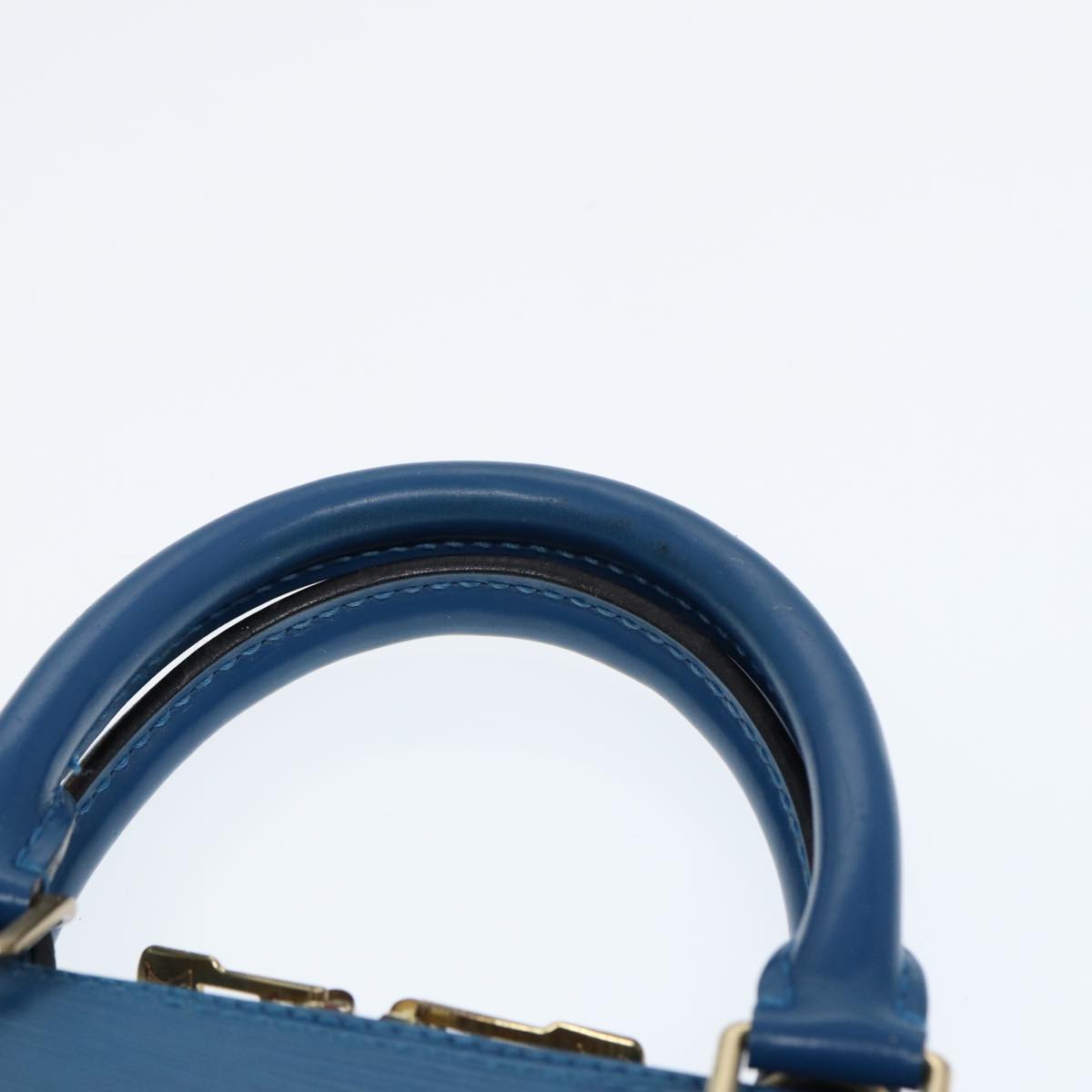 Louis Vuitton Alma, Blue, Leather, handbag