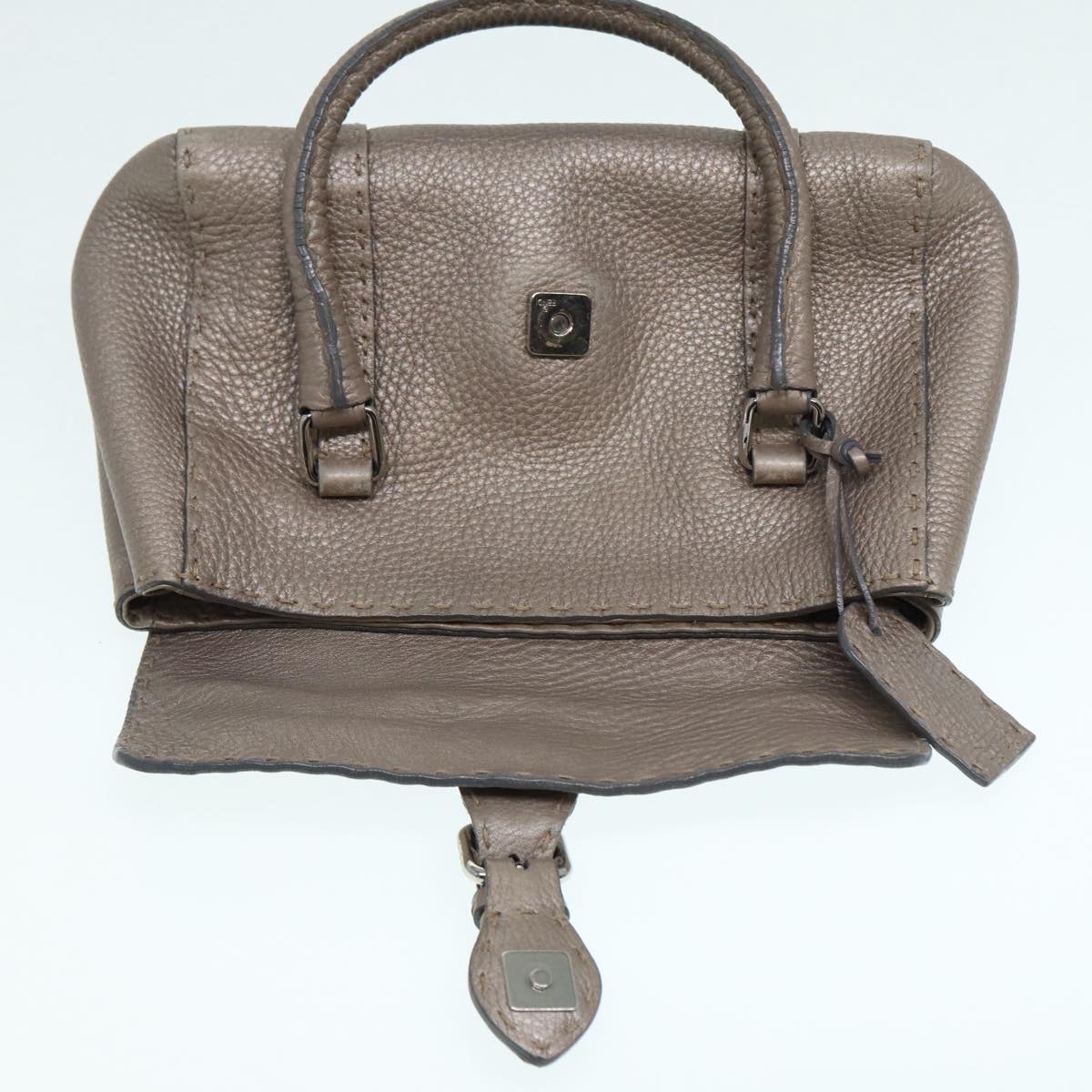 Fendi Selleria, Grey, Leather, handbag