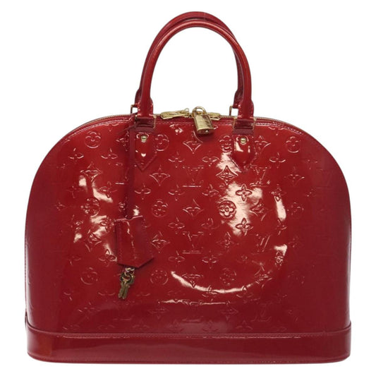 Louis Vuitton Alma, Red, Patent Leather, handbag
