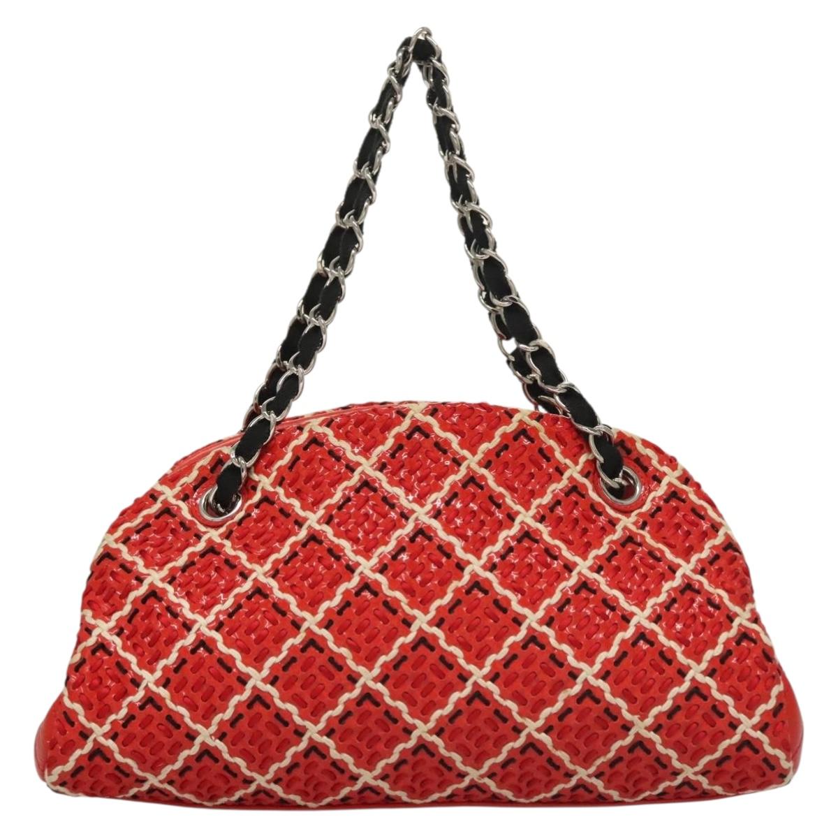 Chanel Mademoiselle, Red, Leather, shoulder