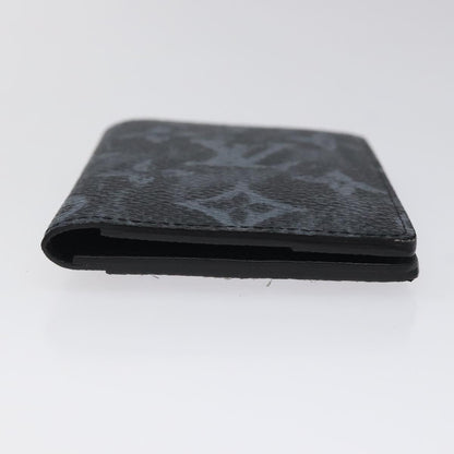 Louis Vuitton Pocket Organizer, Black, Canvas, wallet