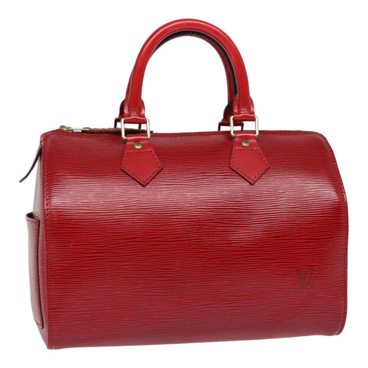 Louis Vuitton Speedy 25, Red, Leather, handbag