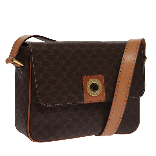 Céline Triomphe, Brown, Canvas, shoulder