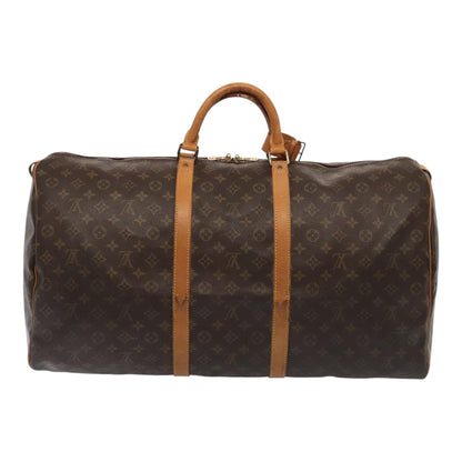 Louis Vuitton Keepall 60, Brown, Canvas, travel