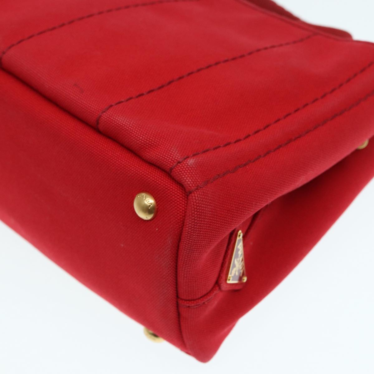 Prada Canapa, Red, Canvas, handbag