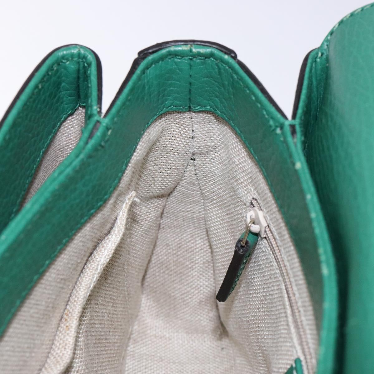 Gucci Interlocking G, Green, Leather, shoulder