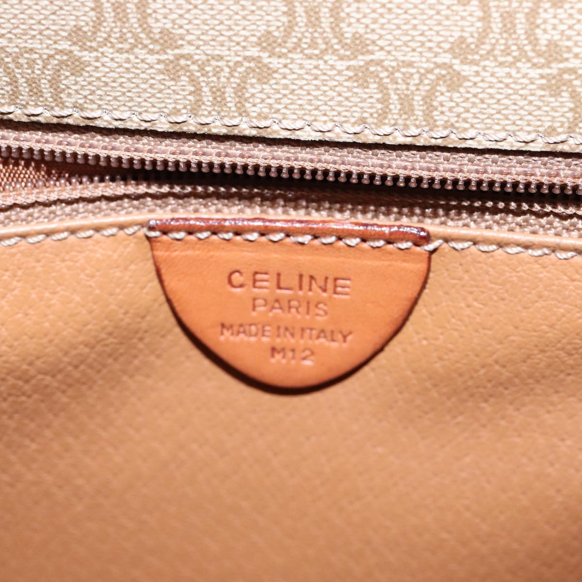 Céline Macadam, Beige, Canvas, shoulder