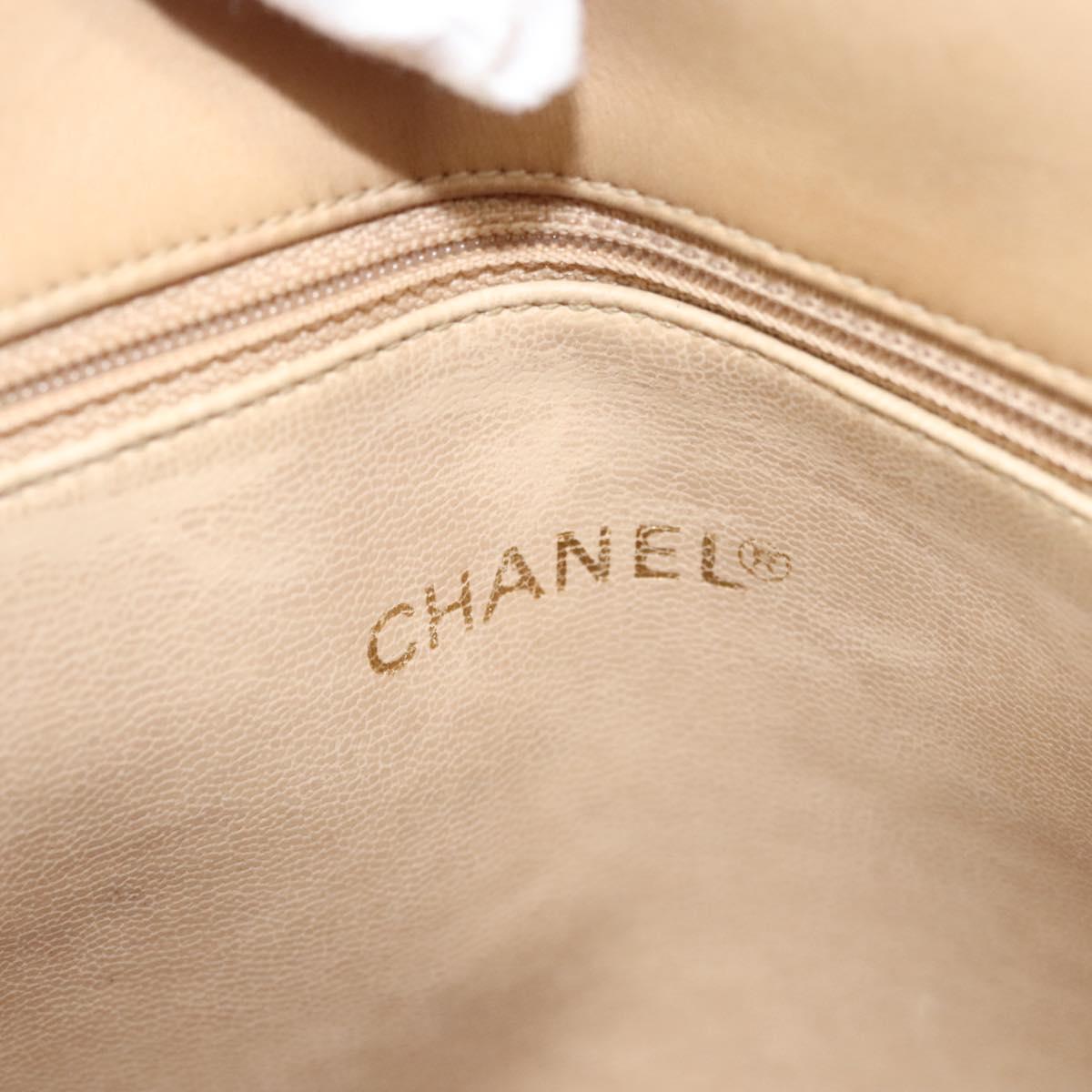 Chanel Coco Mark, Beige, Leather, shoulder