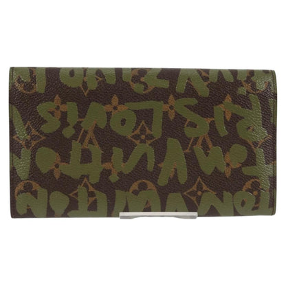 Louis Vuitton Porte Monnaie Credit, Khaki, Canvas, wallet