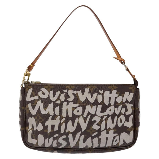 Louis Vuitton Pochette Accessoire, Brown, Canvas, clutch
