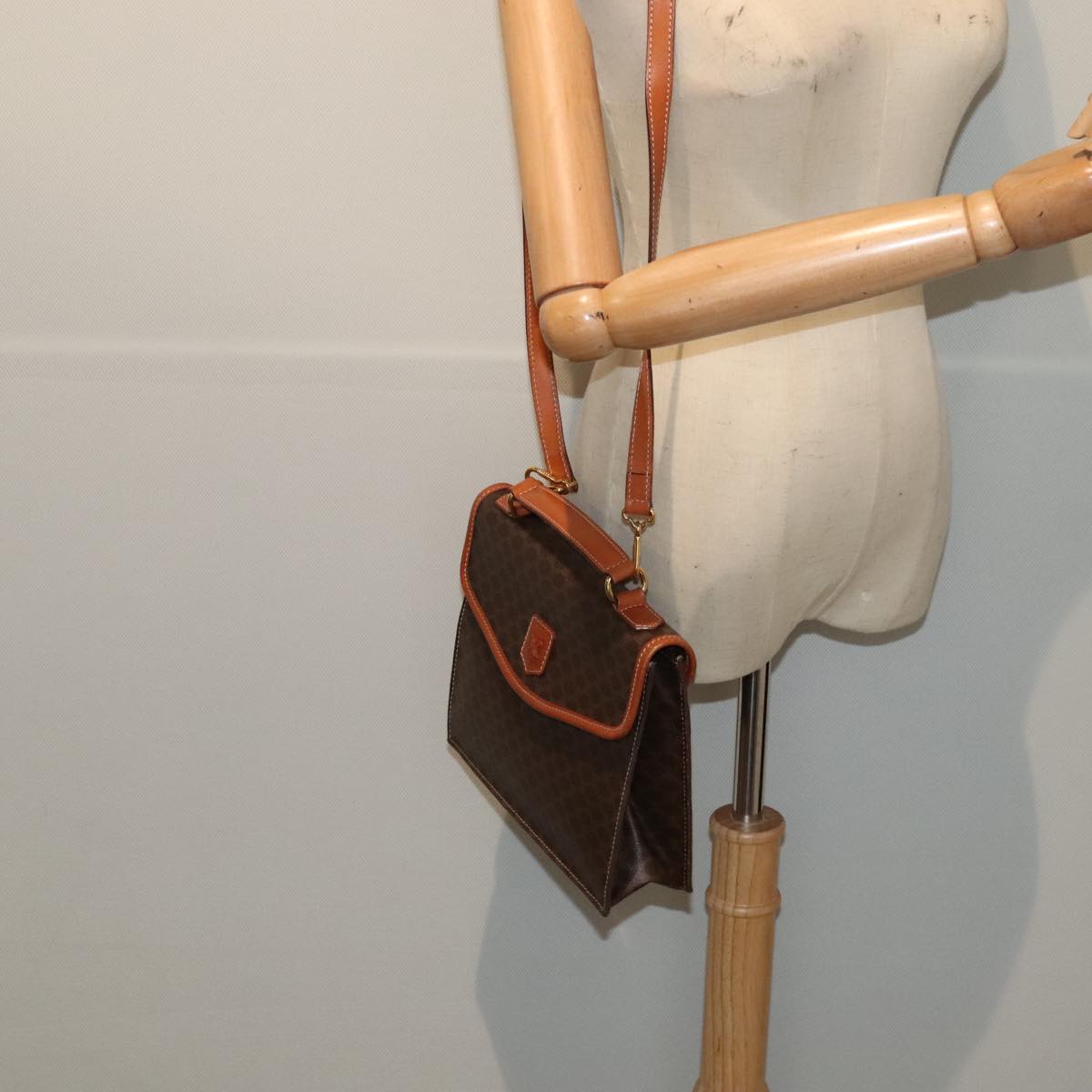 Céline Macadam, Brown, Canvas, handbag