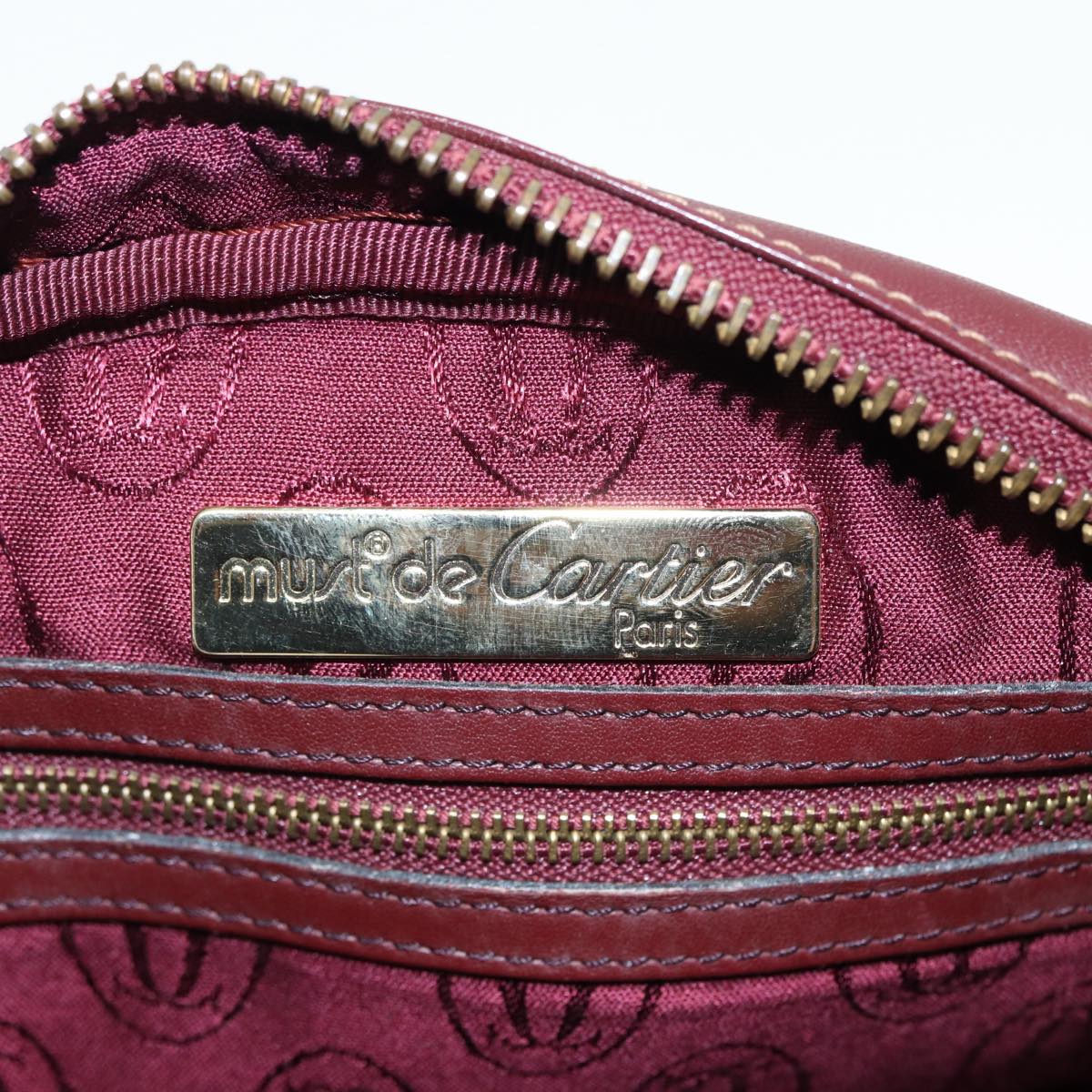 Cartier Must de Cartier, Burgundy, Leather, shoulder