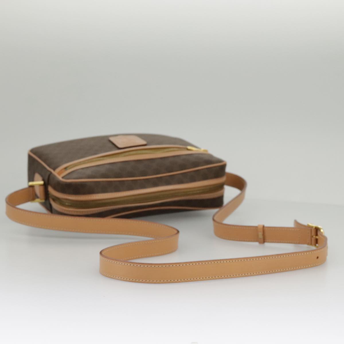 Céline Triomphe, Brown, Canvas, shoulder