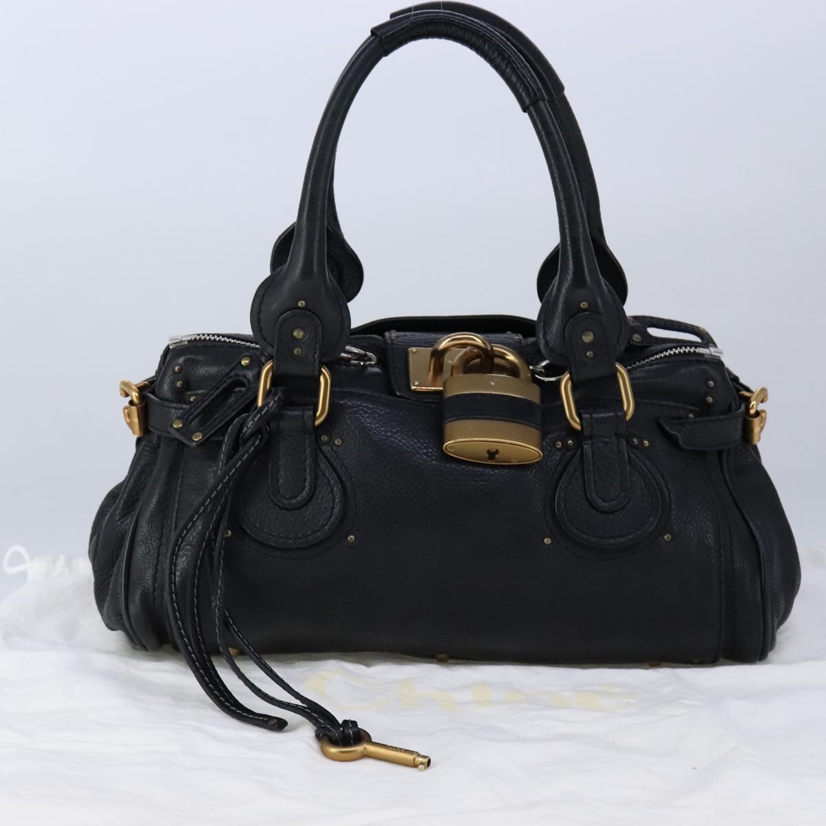 Chloé Paddington, Black, Leather, handbag