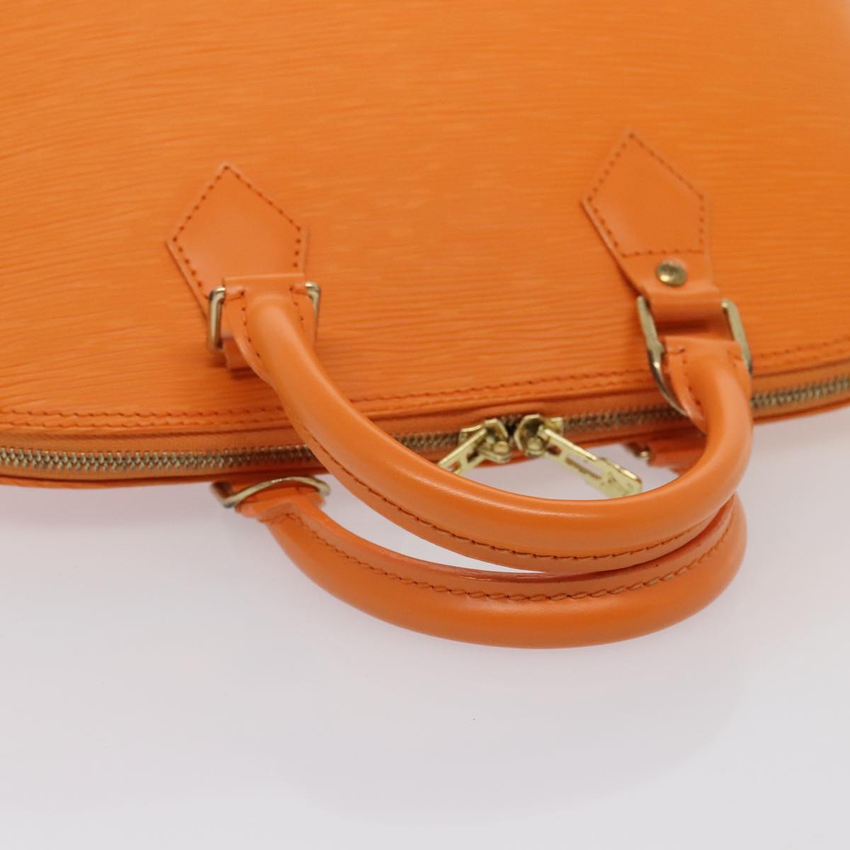 Louis Vuitton Alma, Orange, Leather, handbag