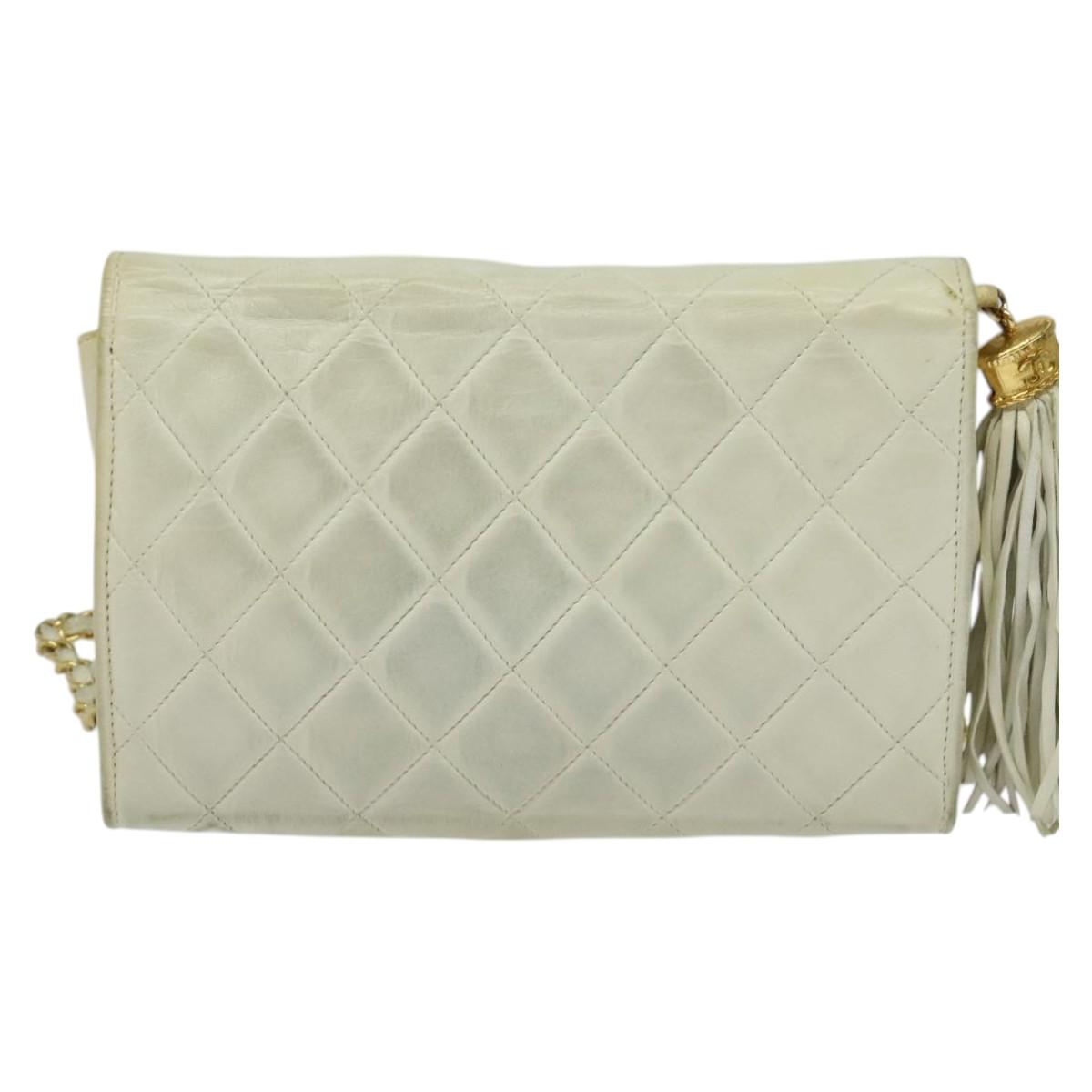 Chanel Camera, White, Leather, clutch