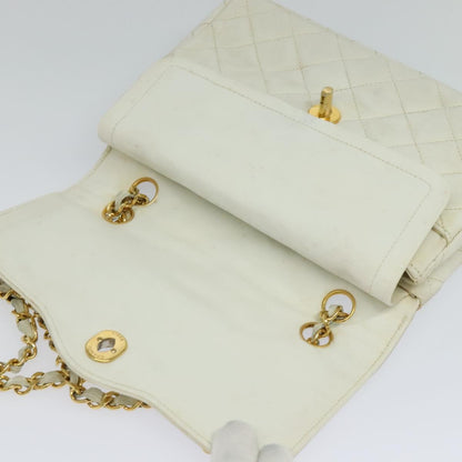 Chanel Double flap, White, Leather, handbag
