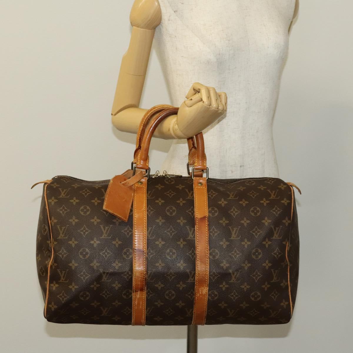 Louis Vuitton Keepall 45, Brown, Canvas, travel