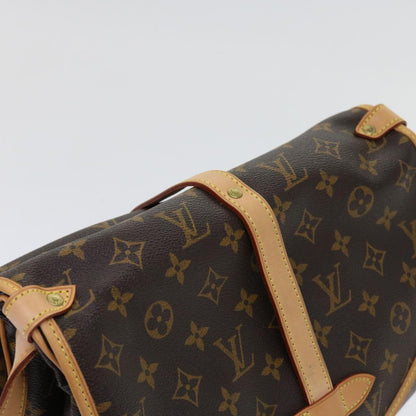 Louis Vuitton Saumur, Brown, Canvas, shoulder