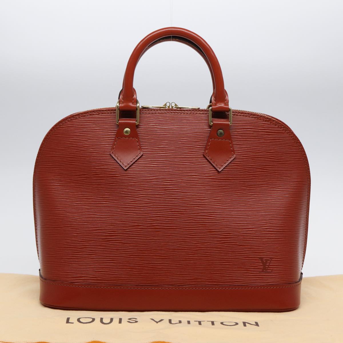 Louis Vuitton Alma, Brown, Leather, handbag