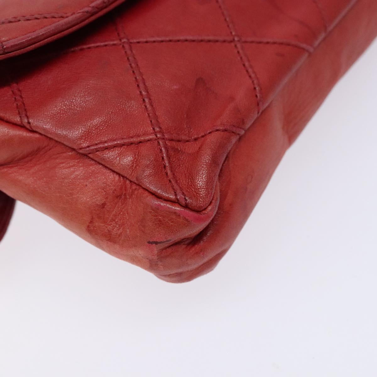 Chanel Bag belt, Red, Leather, clutch