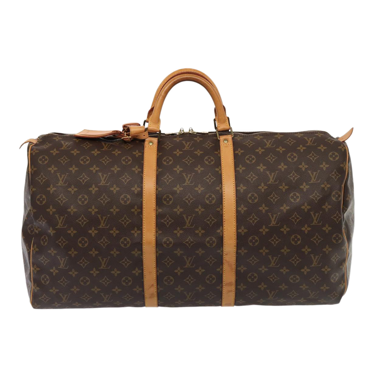 Louis Vuitton Keepall 60, Brown, Canvas, travel