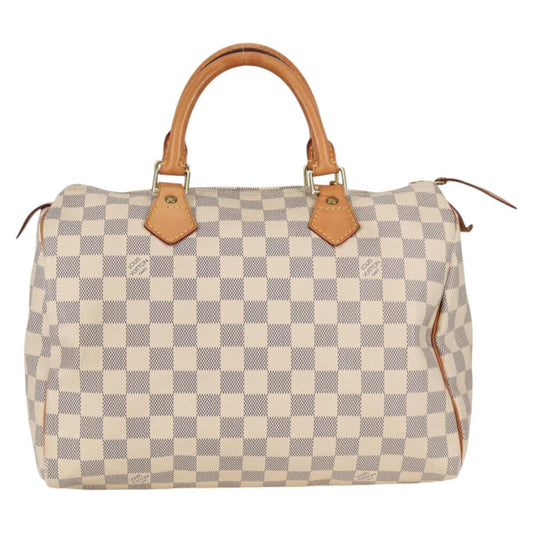 Louis Vuitton Speedy 30, White, Canvas, handbag