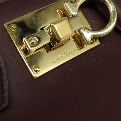 Salvatore Ferragamo Studio, Burgundy, Leather, handbag