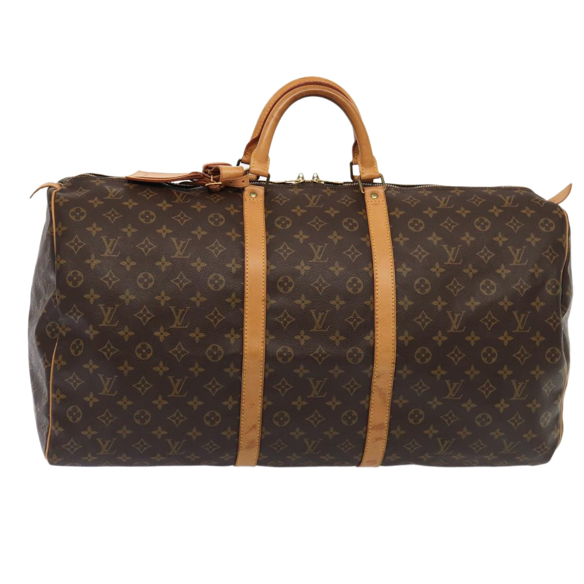 Louis Vuitton Keepall 60, Brown, Canvas, travel