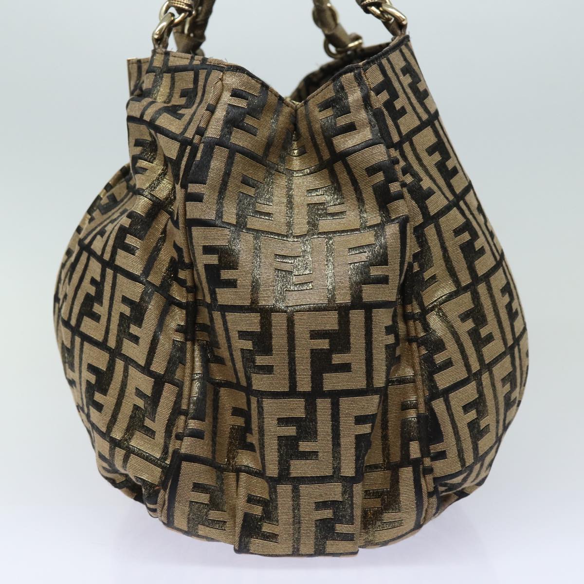 Fendi Zucca, Gold, Canvas, handbag