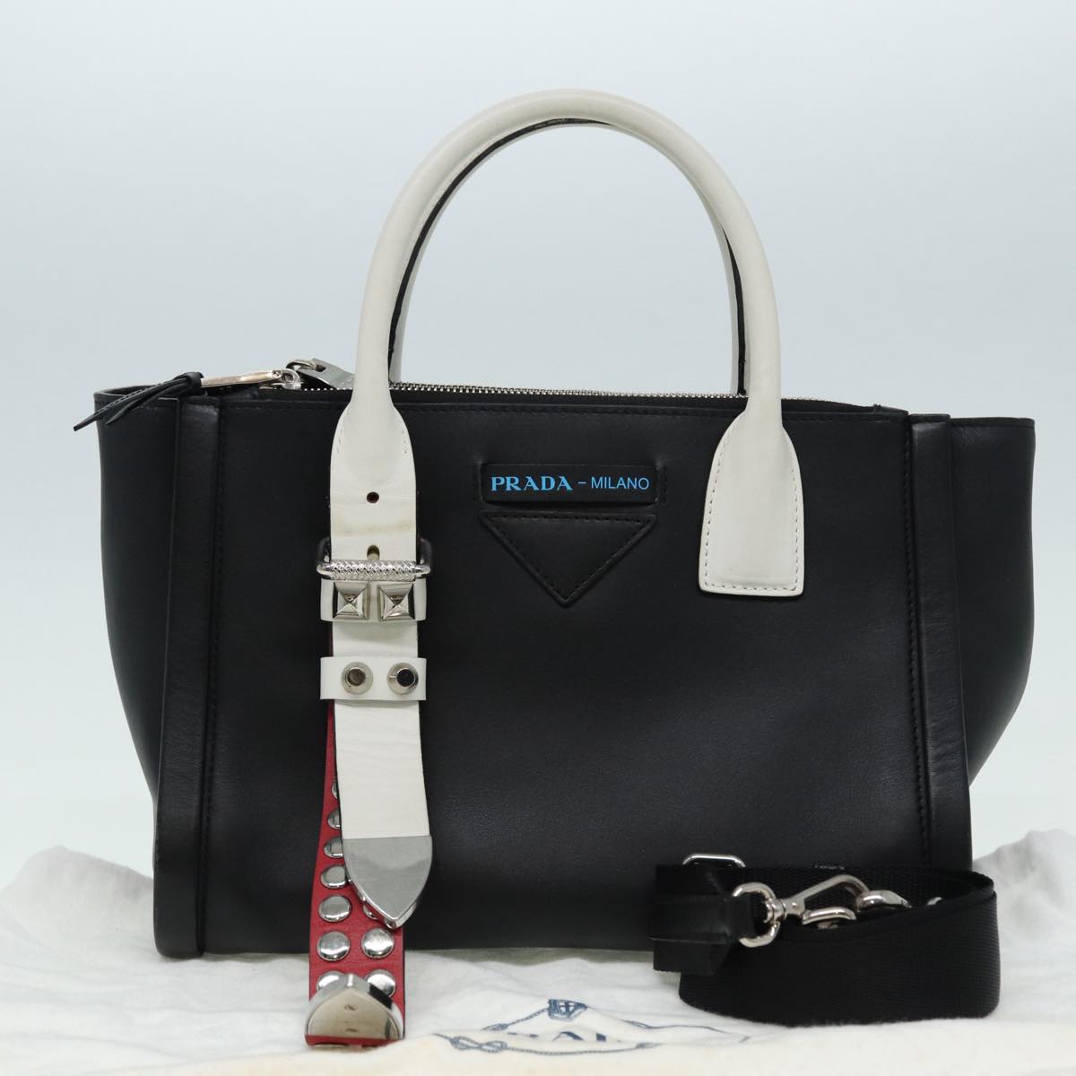 Prada Concept, Black, Leather, handbag