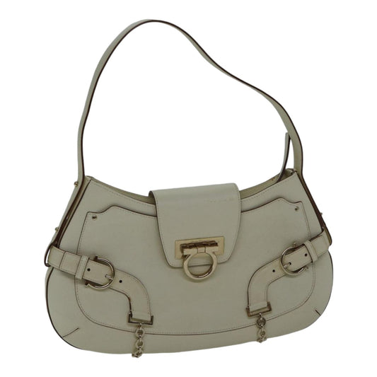 Salvatore Ferragamo Gancini, Beige, Leather, shoulder