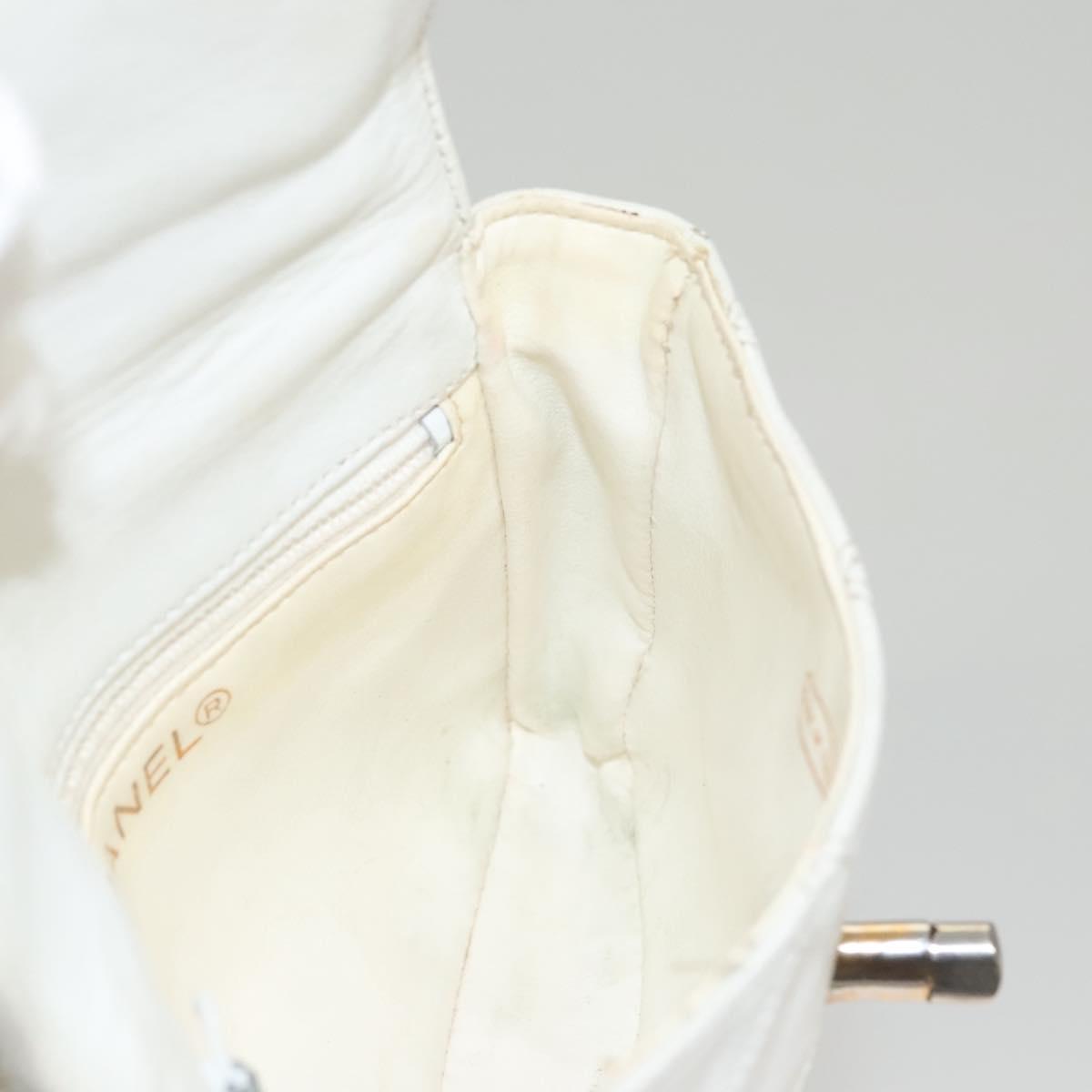 Chanel Cc, White, Leather, shoulder