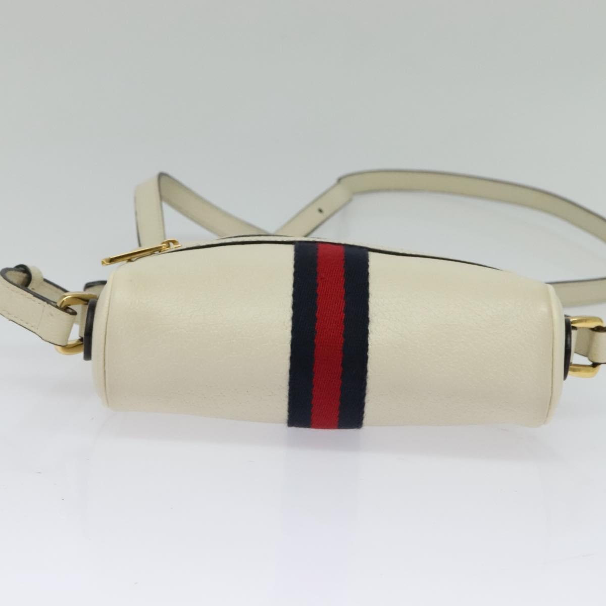 Gucci Ophidia, White, Leather, shoulder