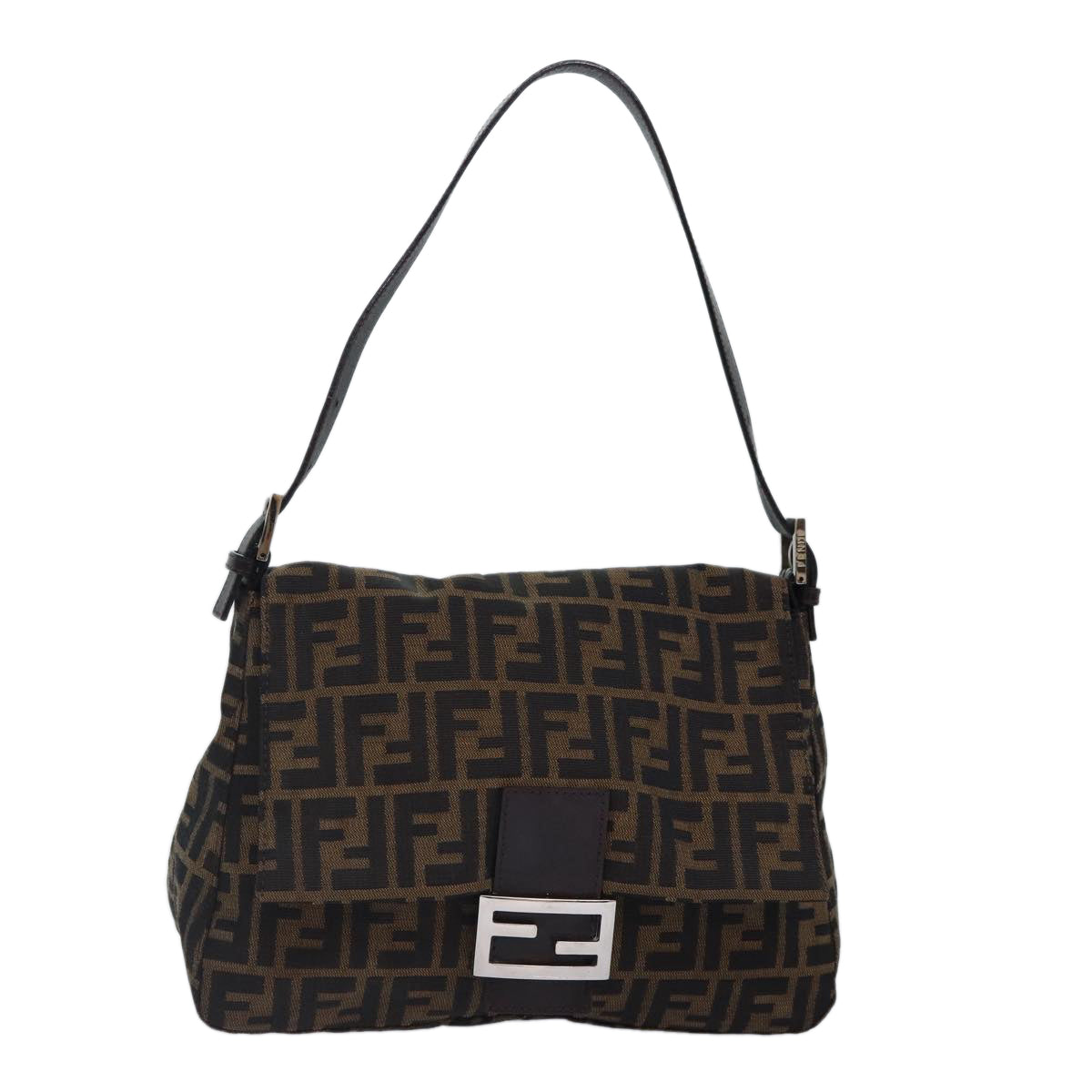 Fendi Mamma Baguette, Brown, Canvas, shoulder