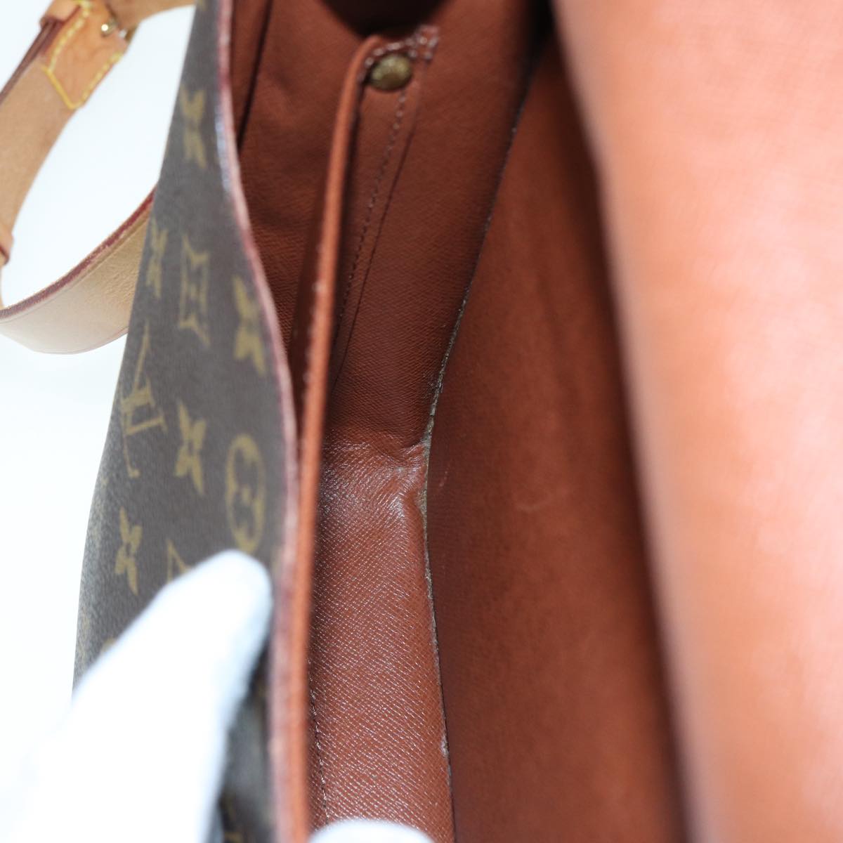 Louis Vuitton Cartouchiere, Brown, Canvas, shoulder