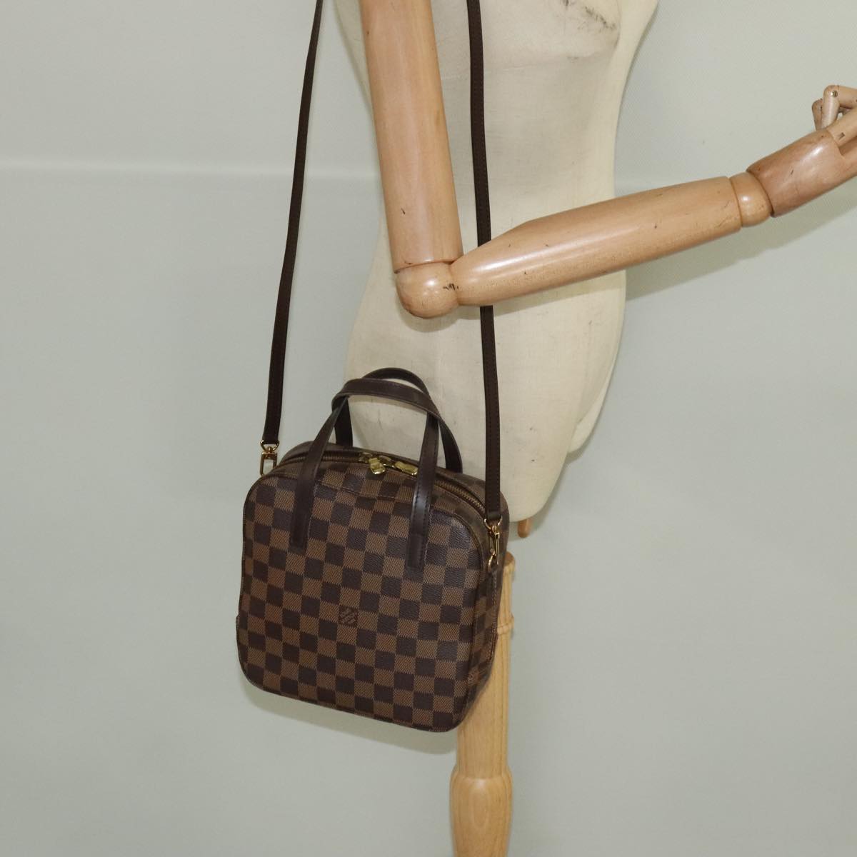 Louis Vuitton Spontini, Brown, Canvas, handbag