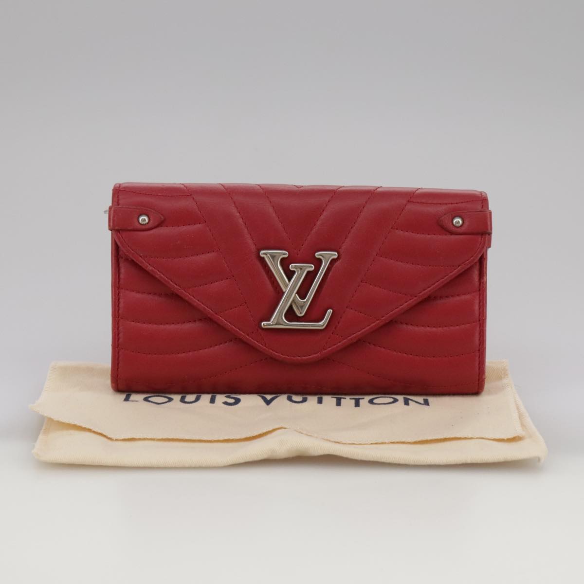 Louis Vuitton New Wave, Red, Leather, wallet