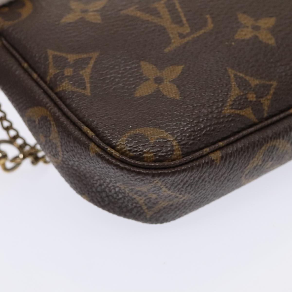 Louis Vuitton Pochette Accessoire, Brown, Canvas, shoulder