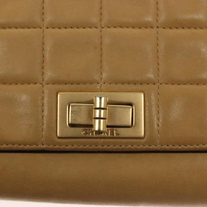 Chanel Chocolate Bar Shoulder Bag, Beige, Leather, shoulder